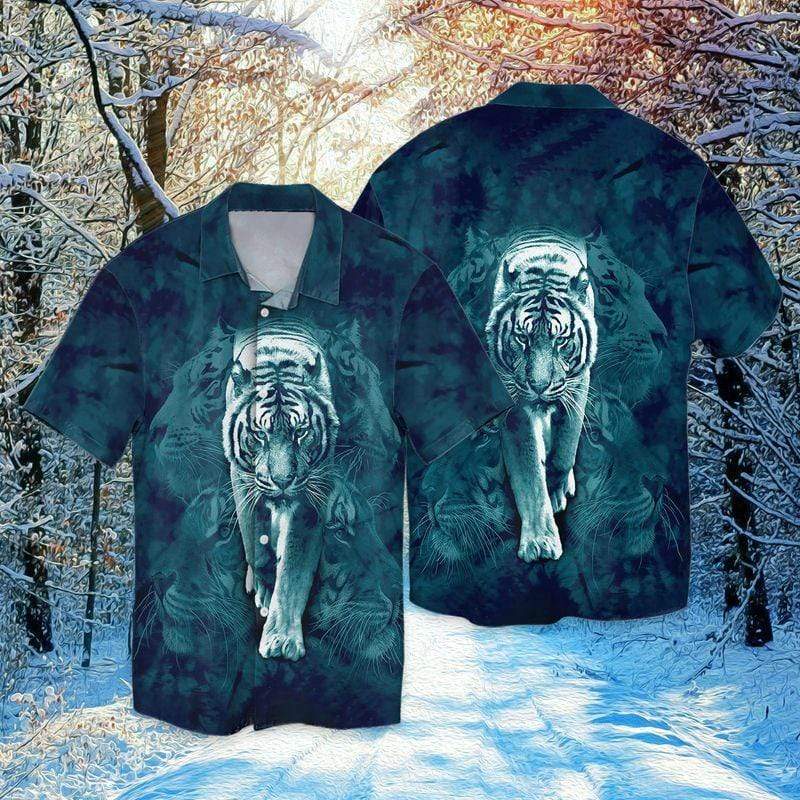 Awesome White Tiger Unisex Hawaiian Shirts, Summer Shirts, Beach Shirts