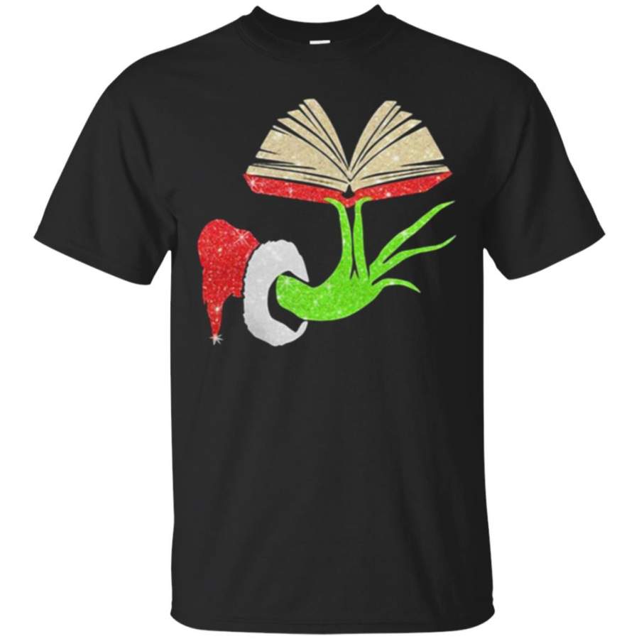 Christmas Grinch Hand Holding A Book Sweater T-Shirt