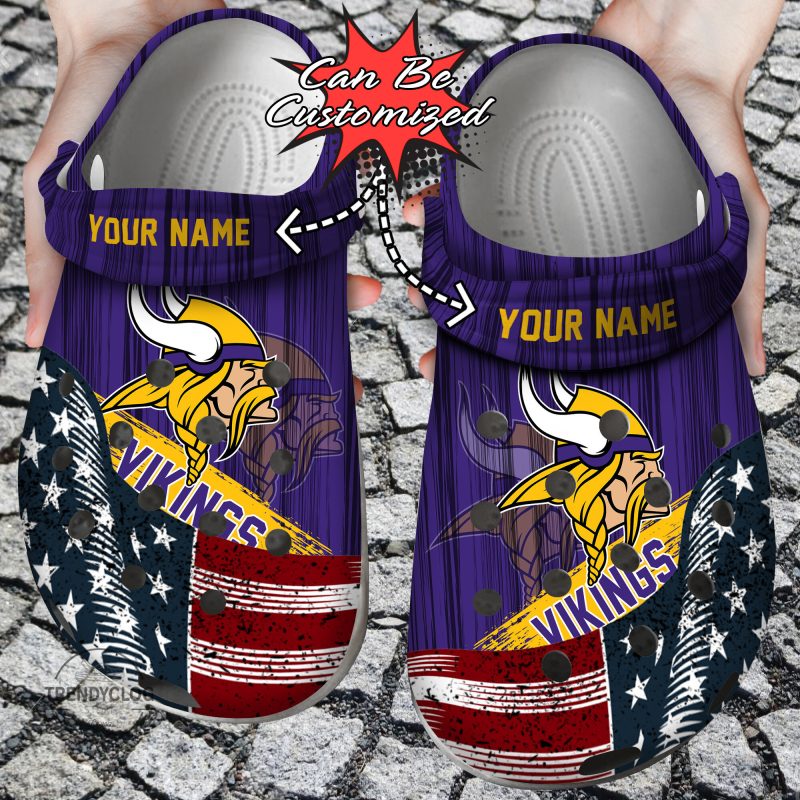 Custom US Flag MVikings New clog Shoes