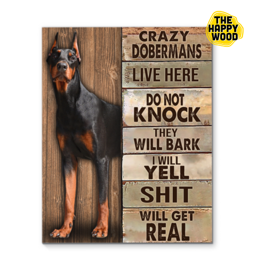 Black Doberman Memory The Saddest Moment Custom Vertical Canvas Poster For Home Decoration