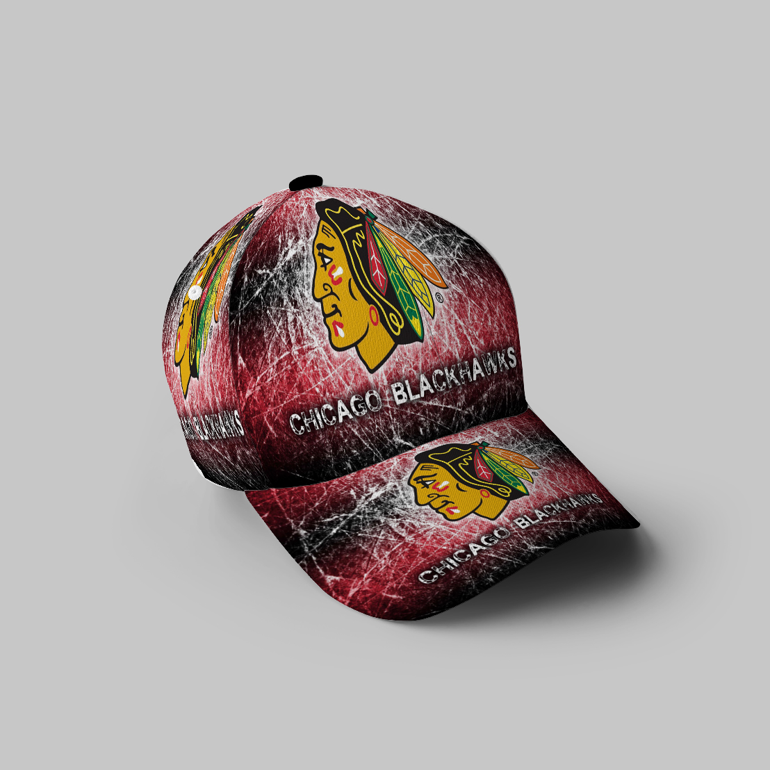 Chicago Blackhawks Emblem Texture5 3D Printing Baseball Cap Classic Hat