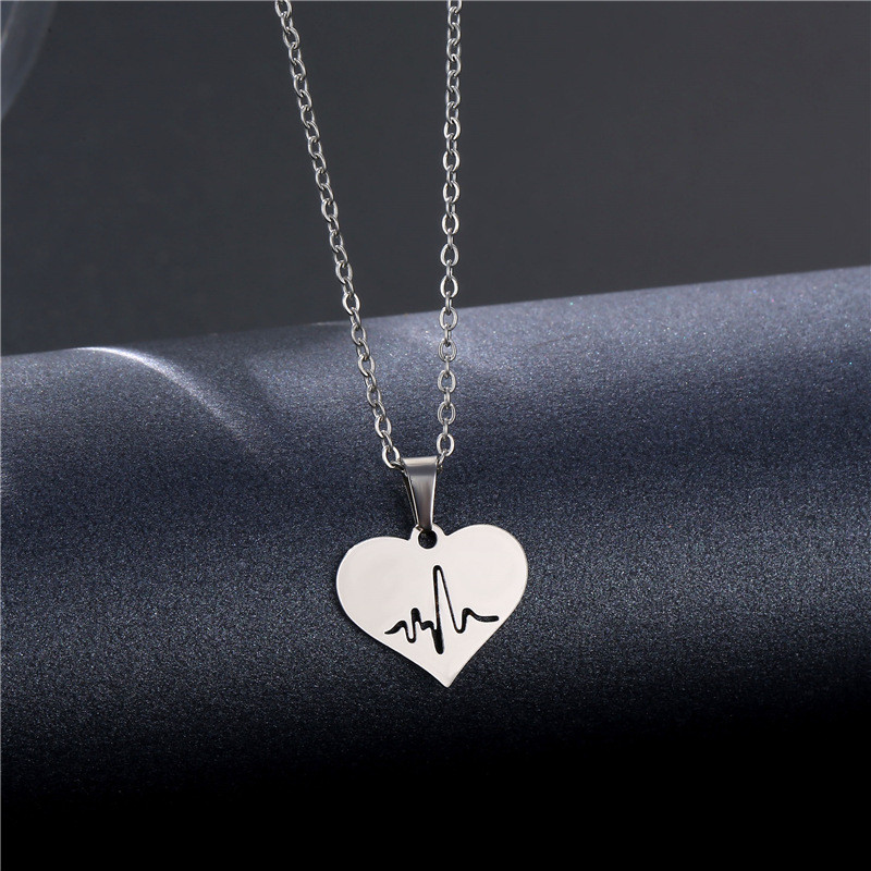 Rinhoo Stainless Steel Simple Pony Kitten Dolphin Animal Love Feather Palm Pendant Necklace For Women Necklaces Jewelry Gift alx