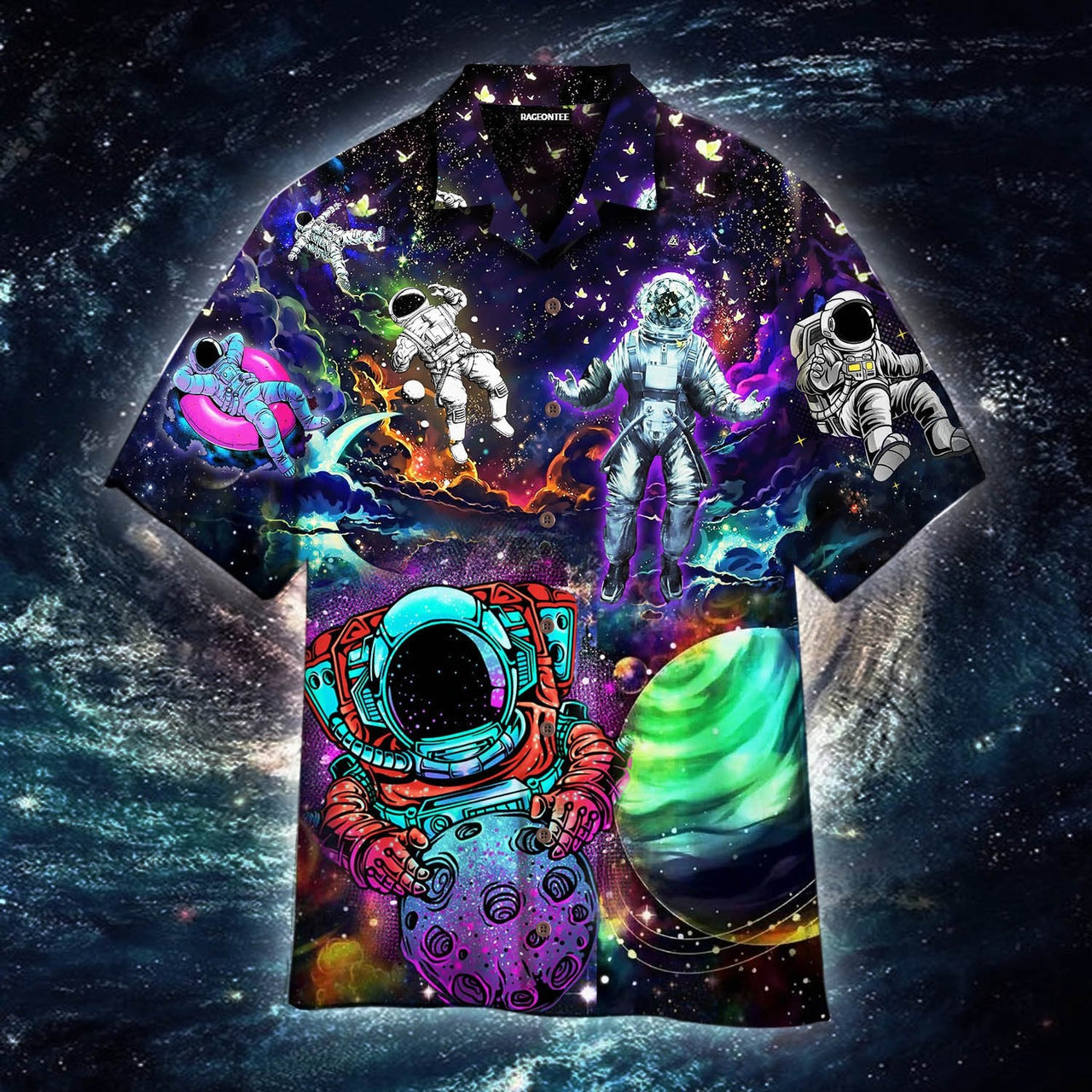 Astronaut In Colorful Universe Aloha Hawaii Shirts For Men Women Ha40225