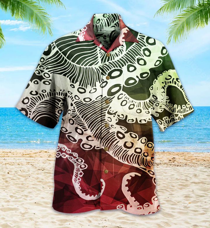 Octopus Green And Red Hawaii Shirt Ha108743