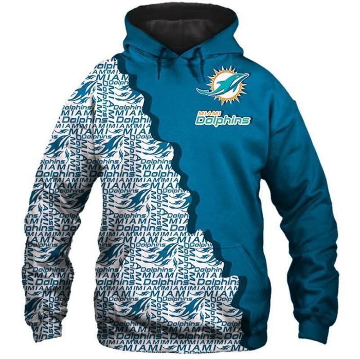 Miami Dolphins 3D Hoodie Hooded Pocket Pullover Sweater Gift For Fan