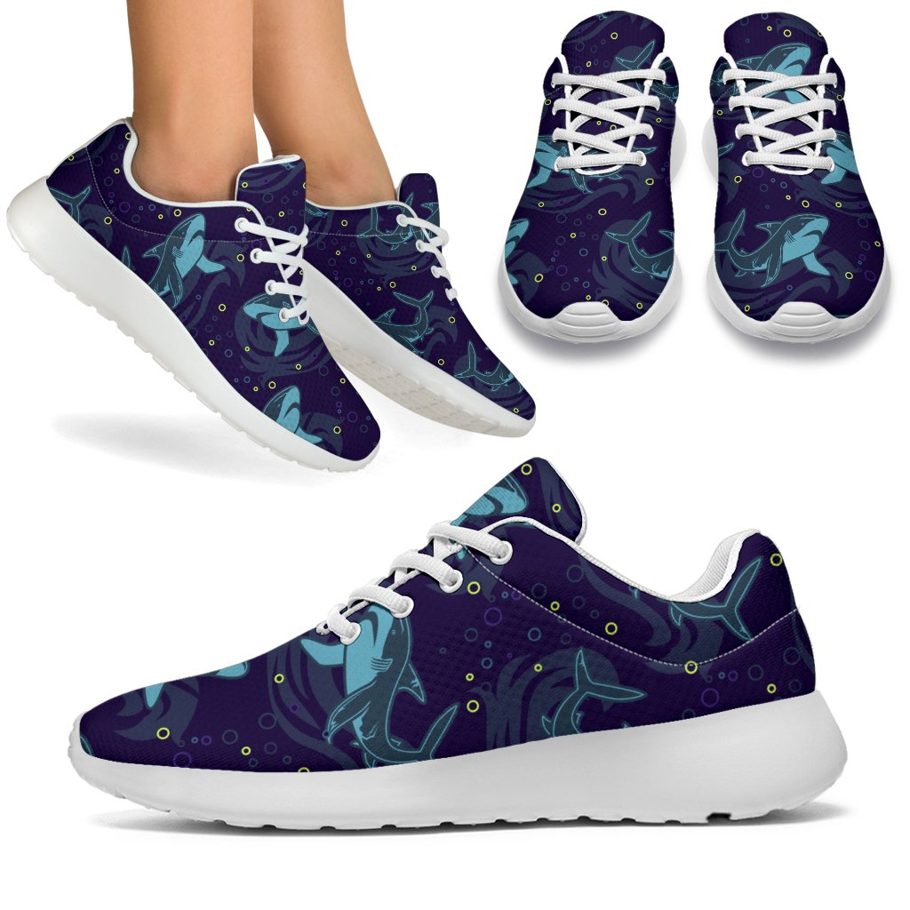 Shark Themed Print Sport Sneakers White