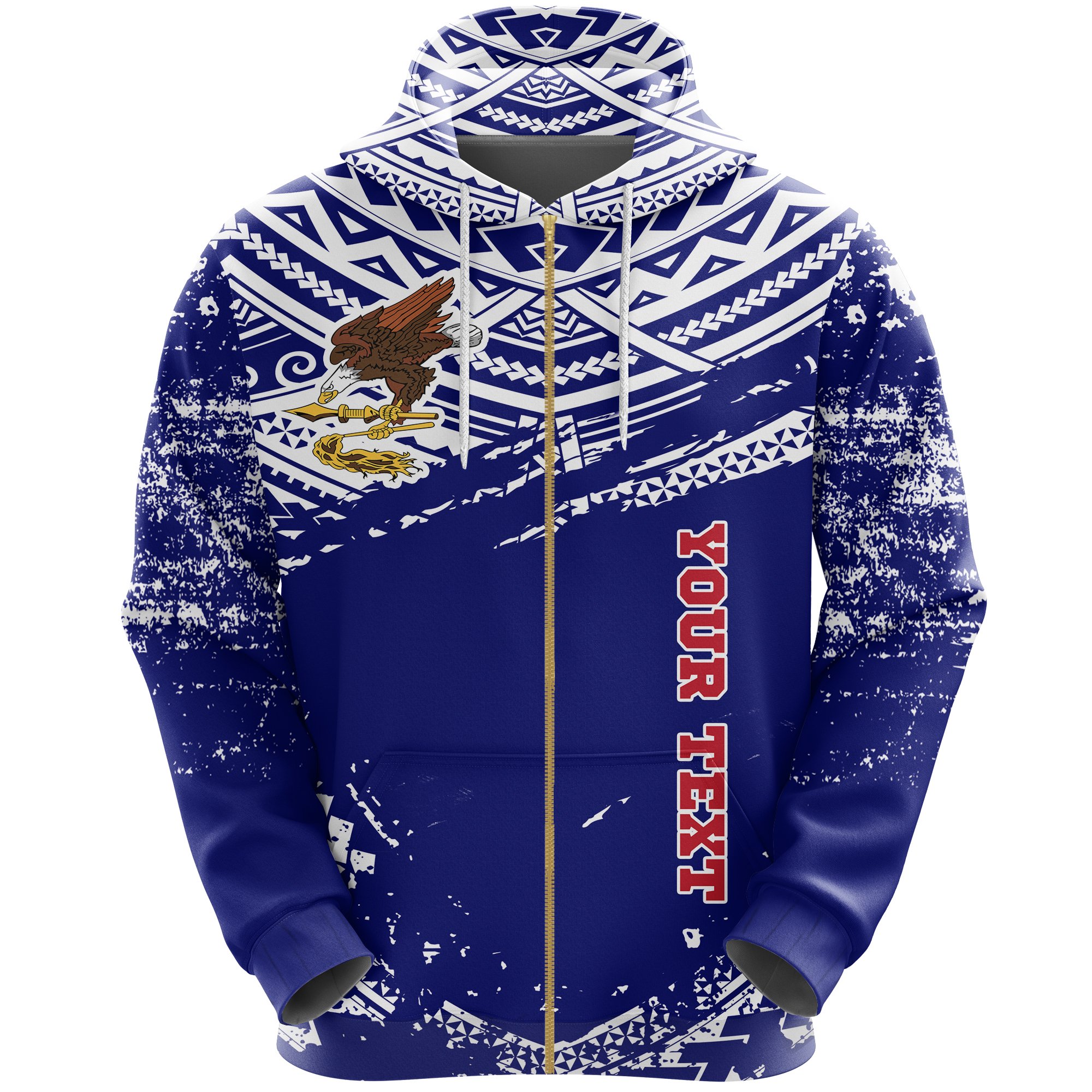 American Samoa Zip Hoodie Customized K5