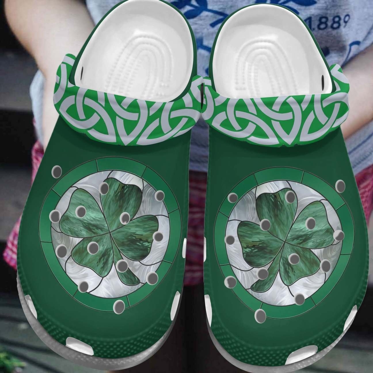 Irish Personalized Clog, Custom Name, Text, Color, Number Fashion Style For Women, Men, Kid, Print 3D Shamrock