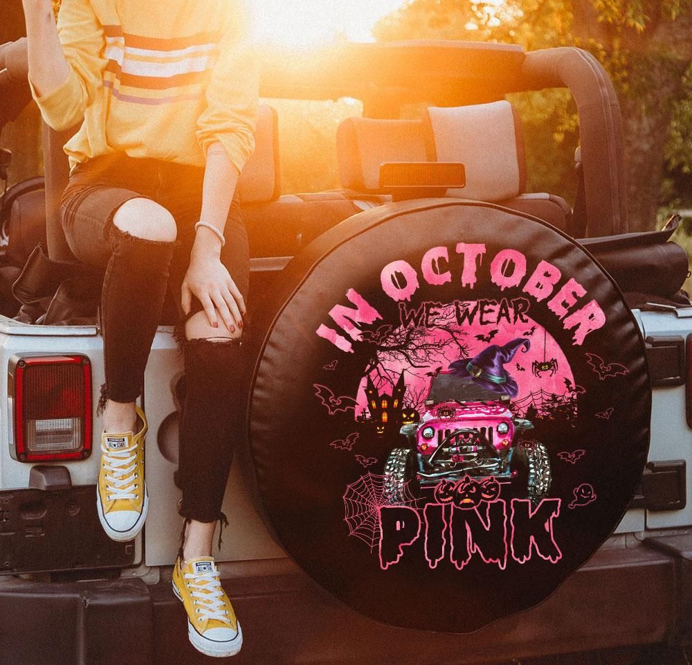 Jp Girl Breast Cancer Awareness Pink Black Spare Tire Cover