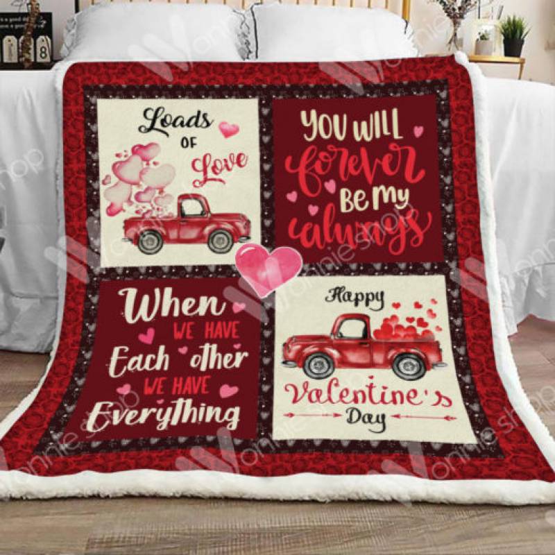 Red Truck Valentine Sherpa Blanket DCB3101 70O57