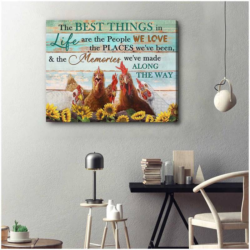 Farm Farmhouse Chicken The best things in life Poster Canvas 5332203066