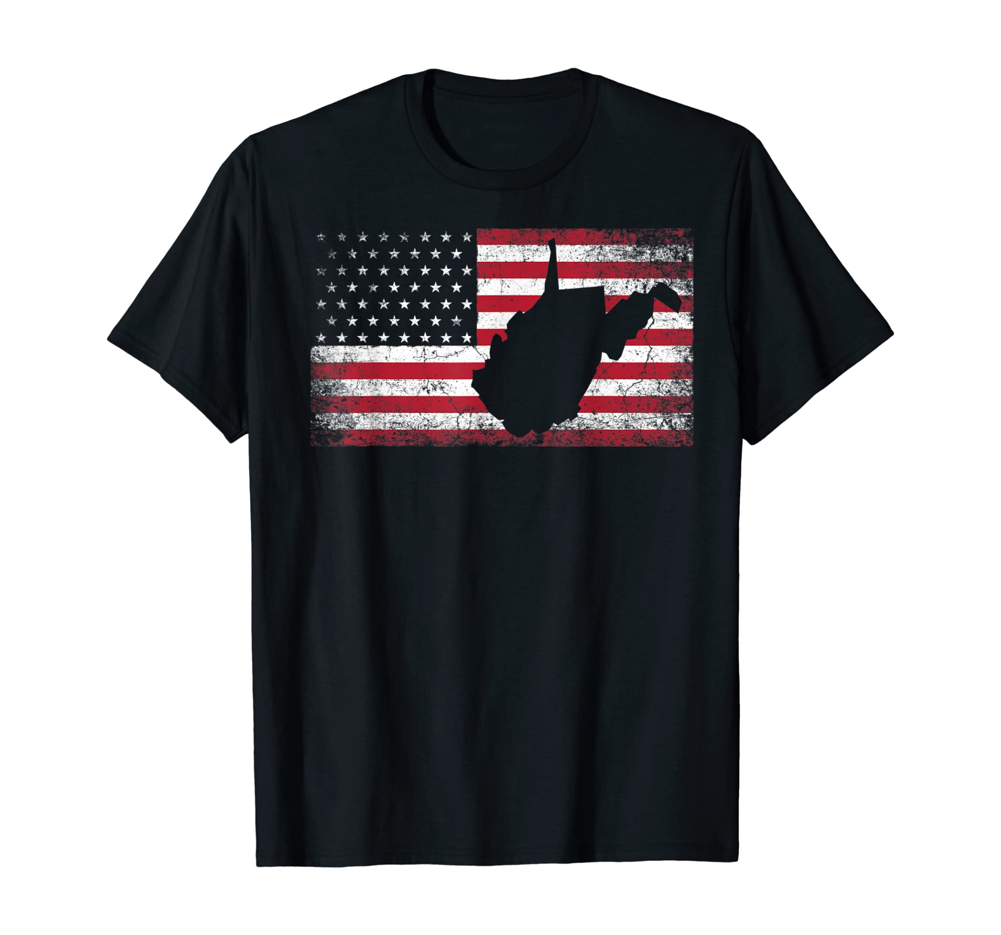 American Flag 4th of July West Virginia WV Vintage Men Women T-Shirt