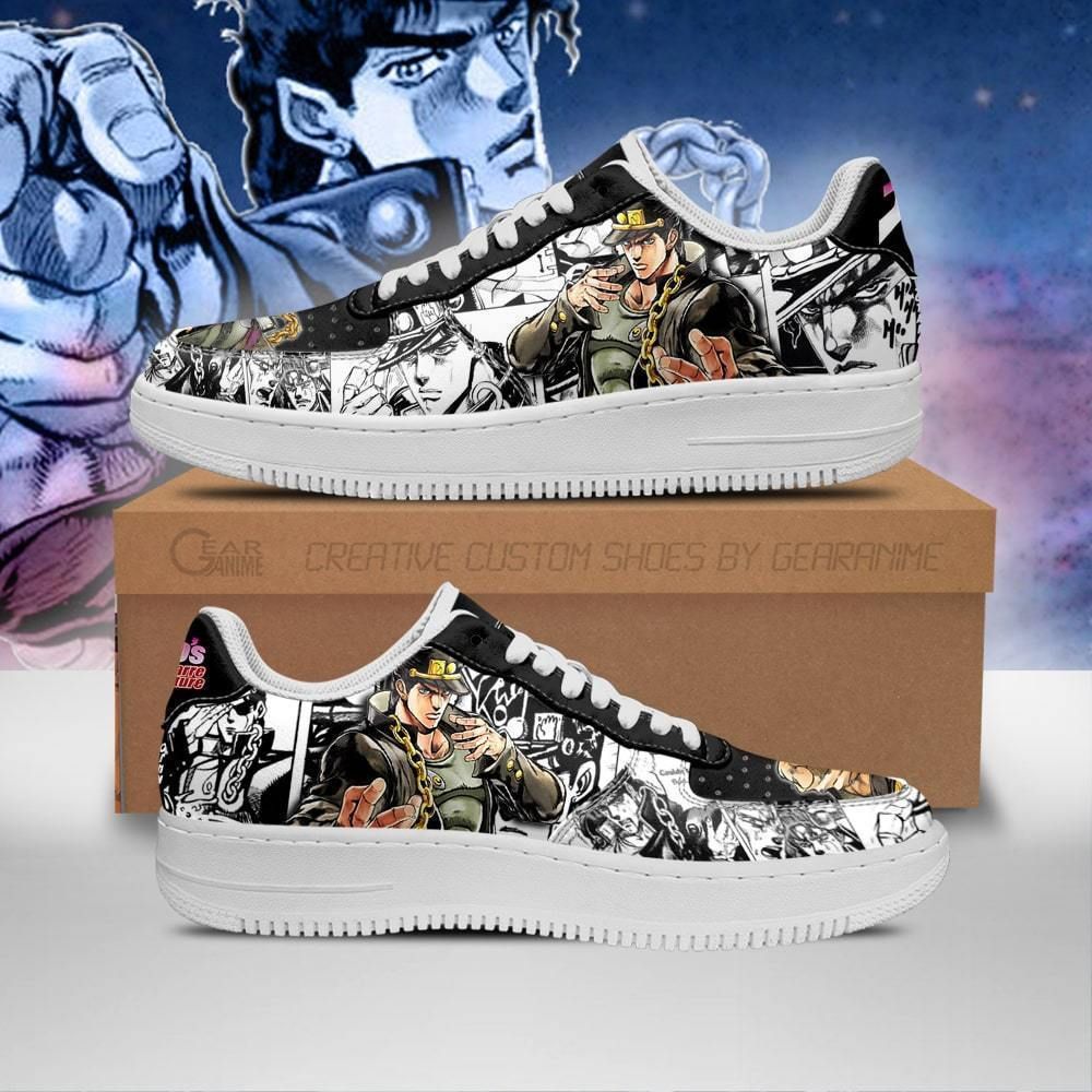 Jotaro Kujo Manga Style Jojo’S Air Force Shoes Sneakers Custom Anime