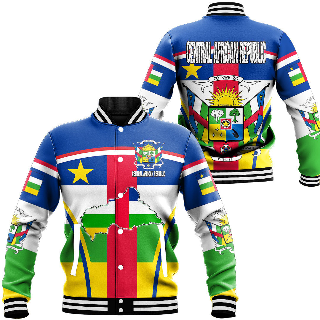 Africa Zone Clothing – Central African Republic Active Flag Baseball Jacket A35