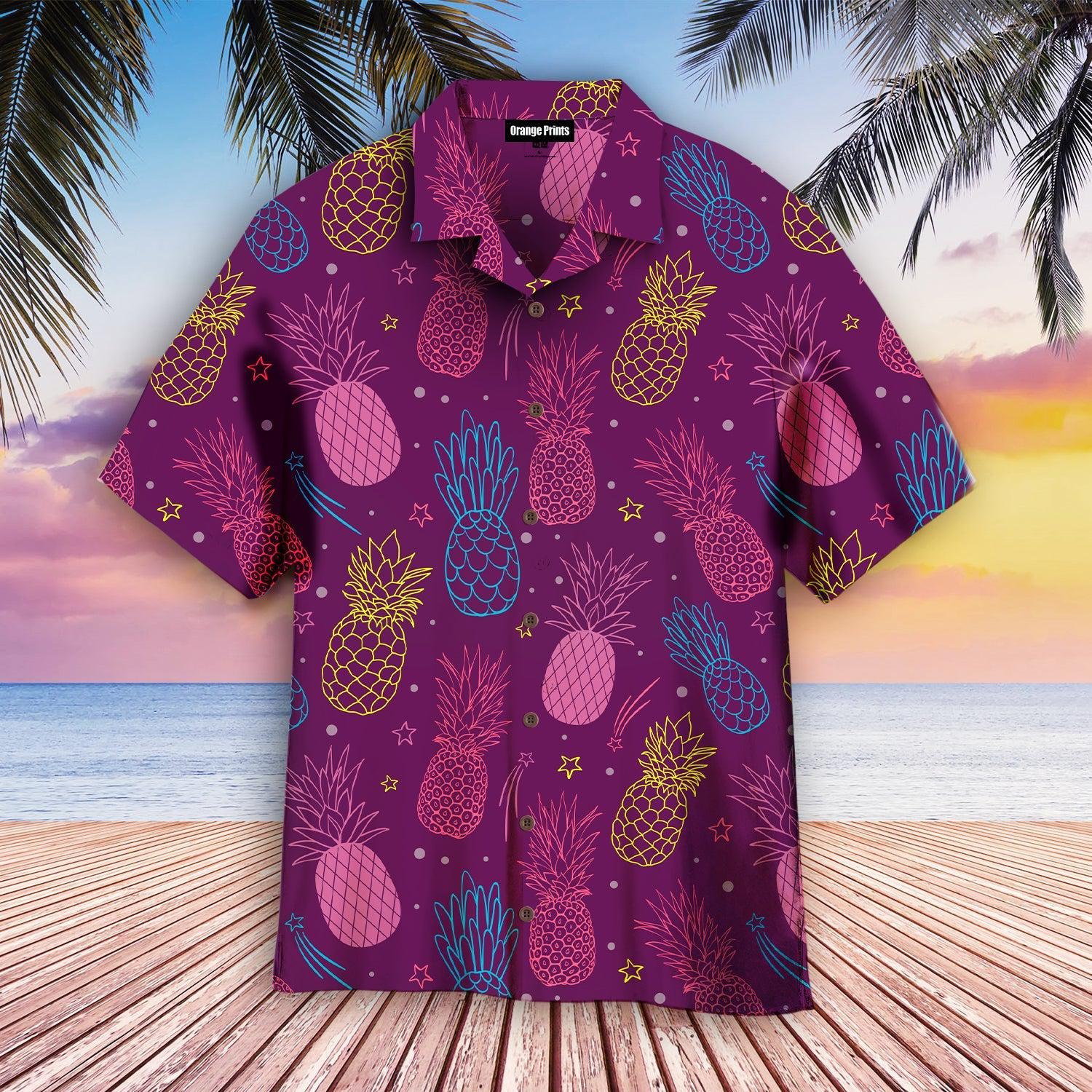 Pineapple Party Purple Summer Tropical Hawaii Shirt For Men Women Ha68046