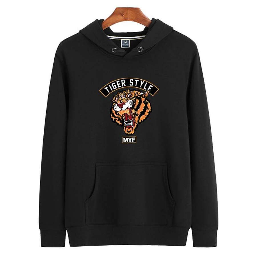 Unisex Tiger Printed Hoodie Casual Sweatshirt for Adult