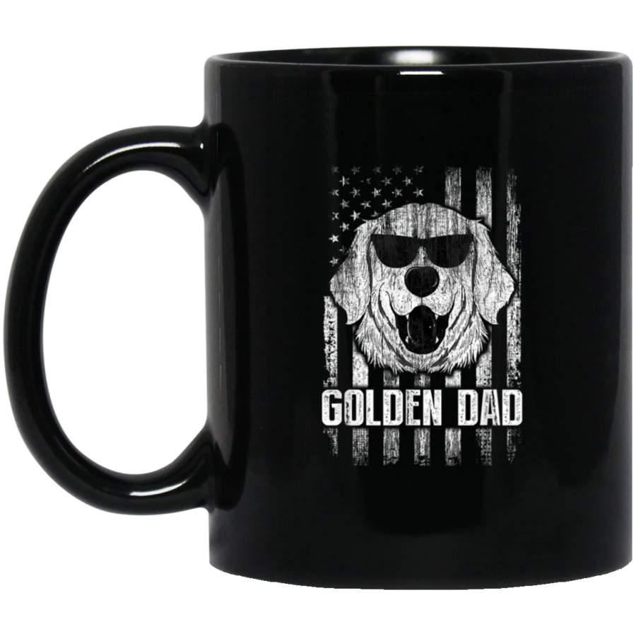 American Flag Outfit For Men Golden Retriever Dog Dad Puppy Mug