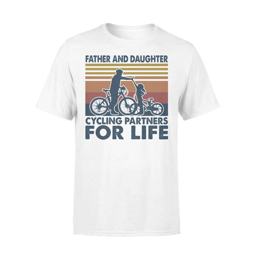 Father And Daughter Cycling Partners For Life Vintage T-shirt