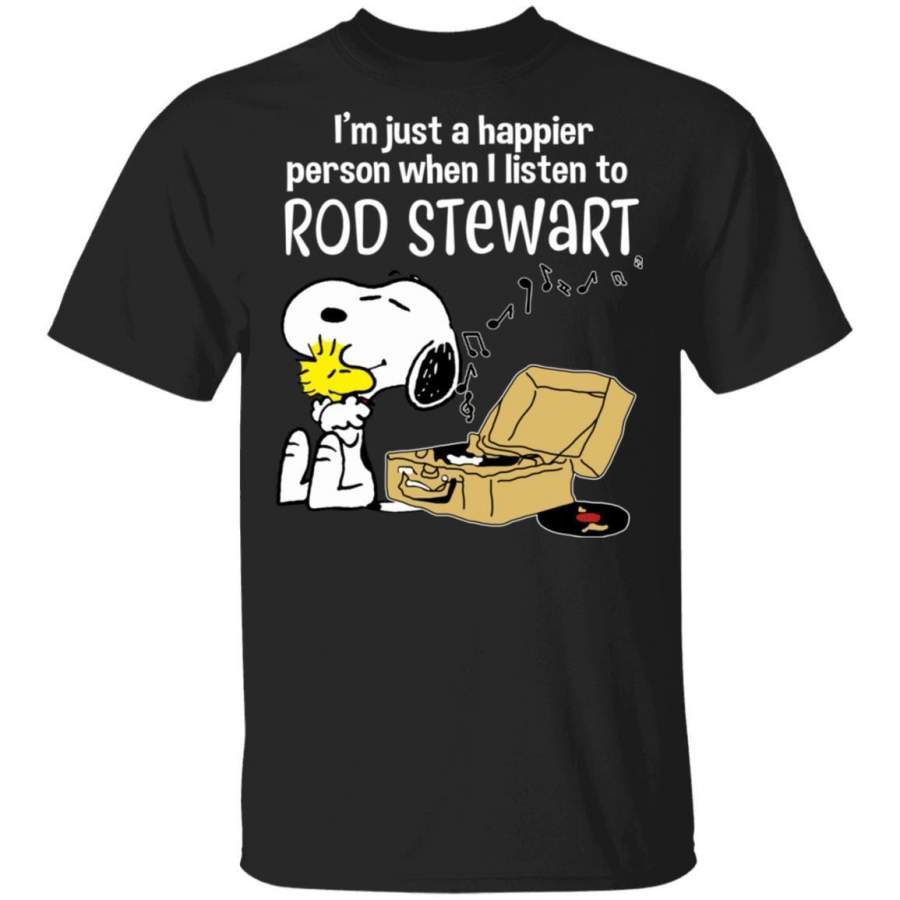 Snoopy Rod Stewart Happier When Listen To Rod Stewart T-Shirt - Custom ...