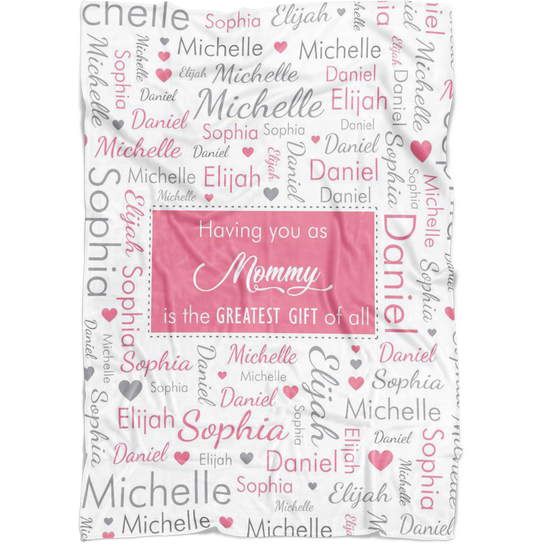 Personalized Mommy Daddy Greatest Gifts, Custom up to 16 Names Blanket