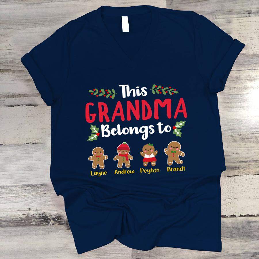 PERSONALIZED THIS GRANDMA BELONG TO GINGERBREAD SHIRT