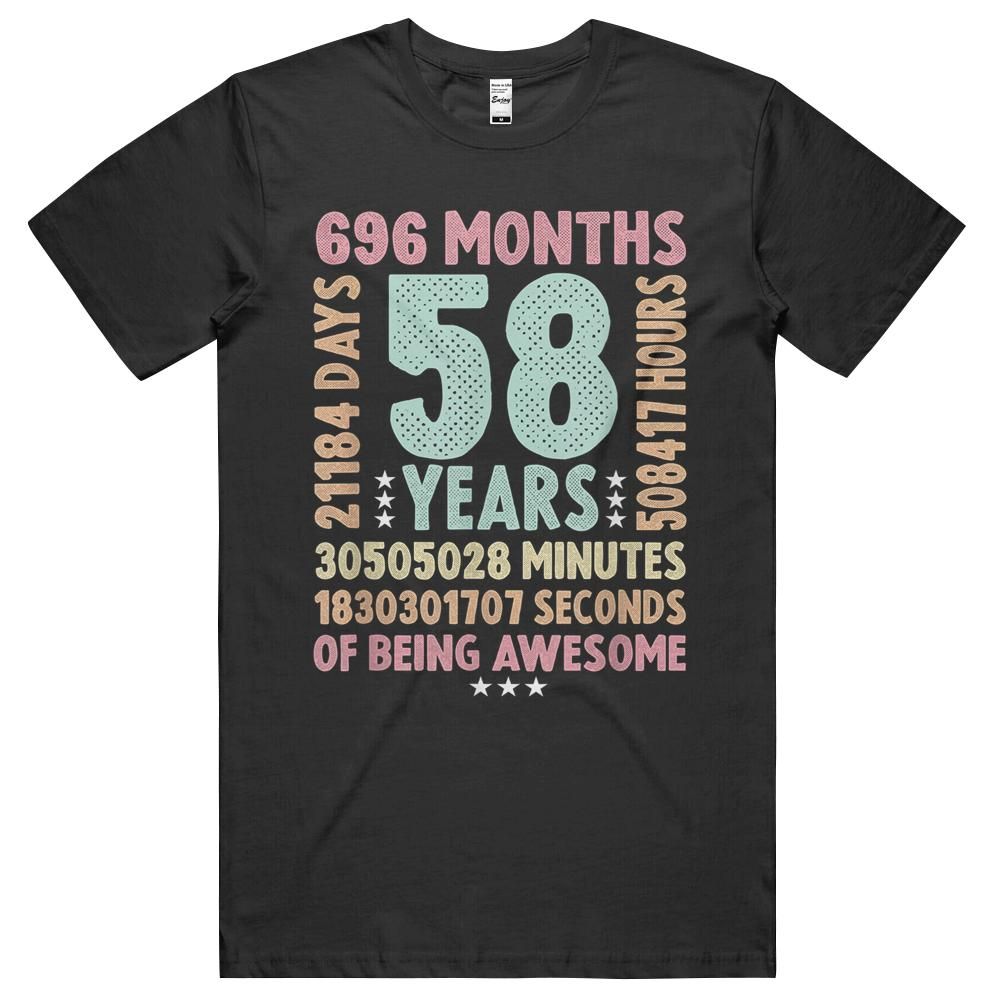 58th Birthday 58 Years Old Vintage Retro – 58 Yr Old Unisex Shirt