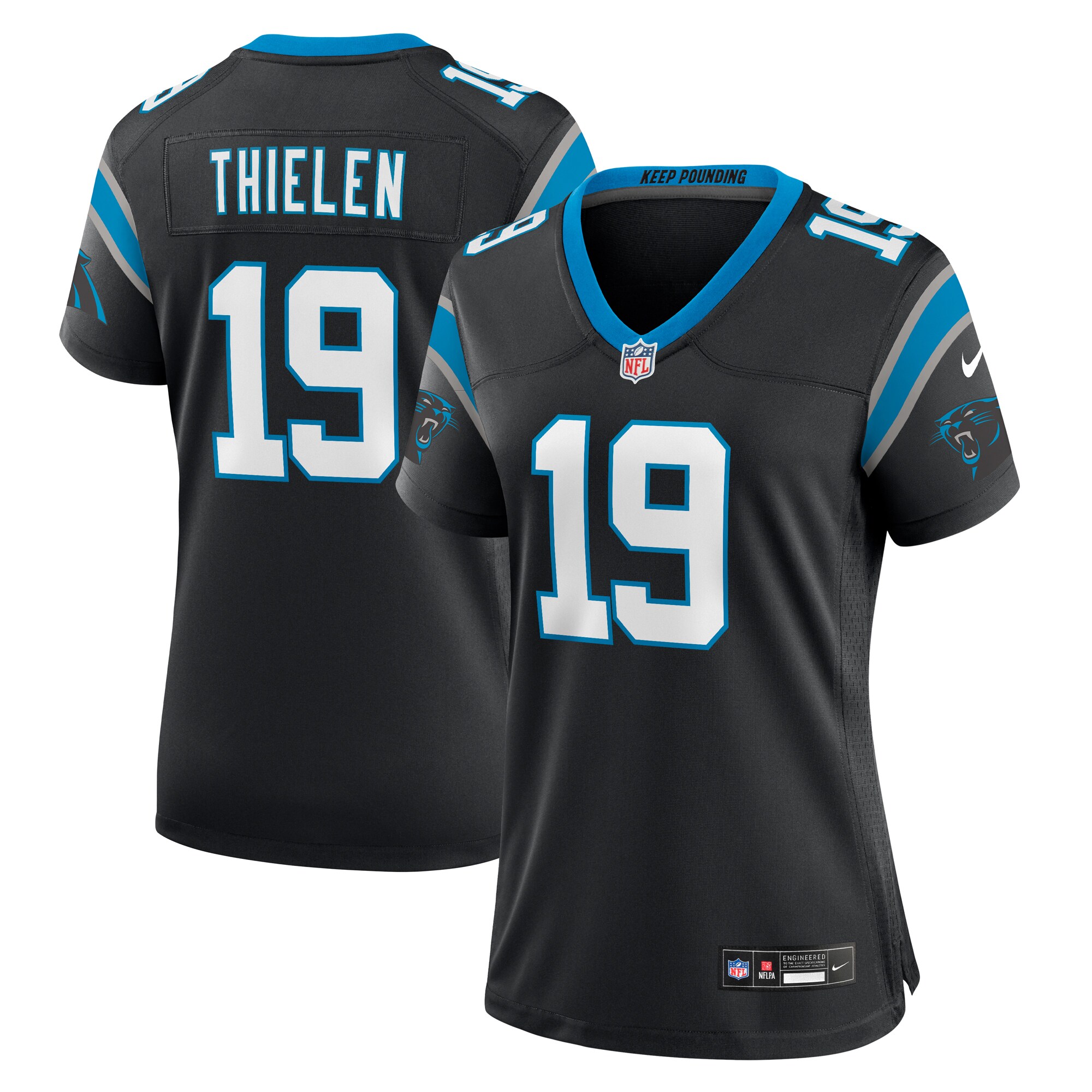 Women’s Carolina Panthers Adam Thielen Black Game Player Jersey