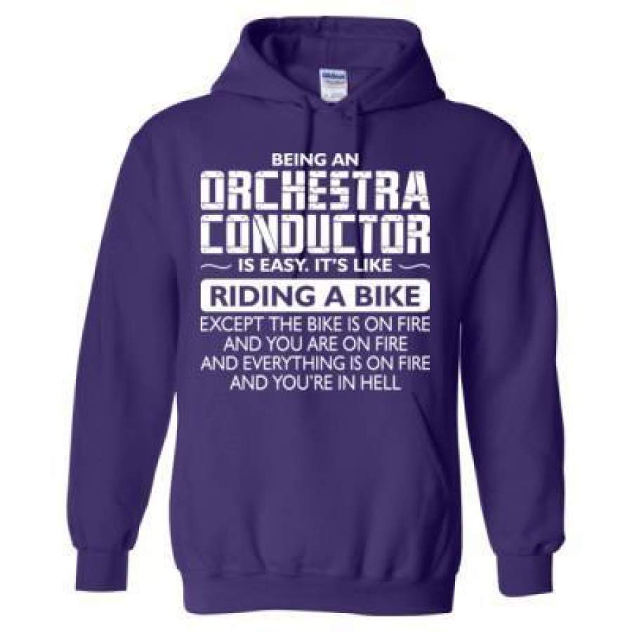 AGR Being An Orchestra Conductor Is Easy Its Like The Bike Except The Bike Is On Fire – Heavy Blend™ Hooded Sweatshirt