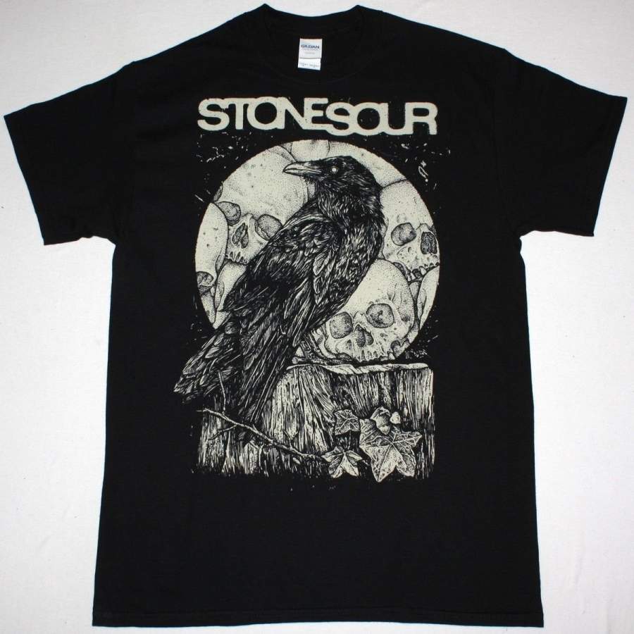 Men’S Stone Sour Crow Black T Shirt