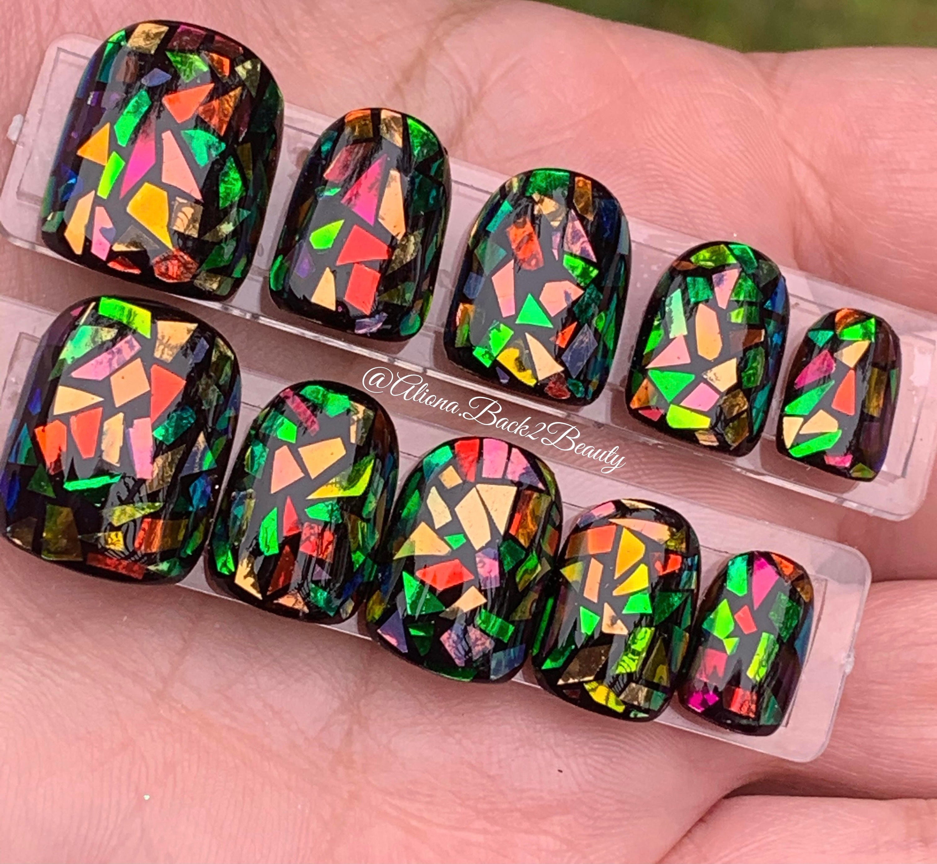 Shuttered Glass Press on Nails