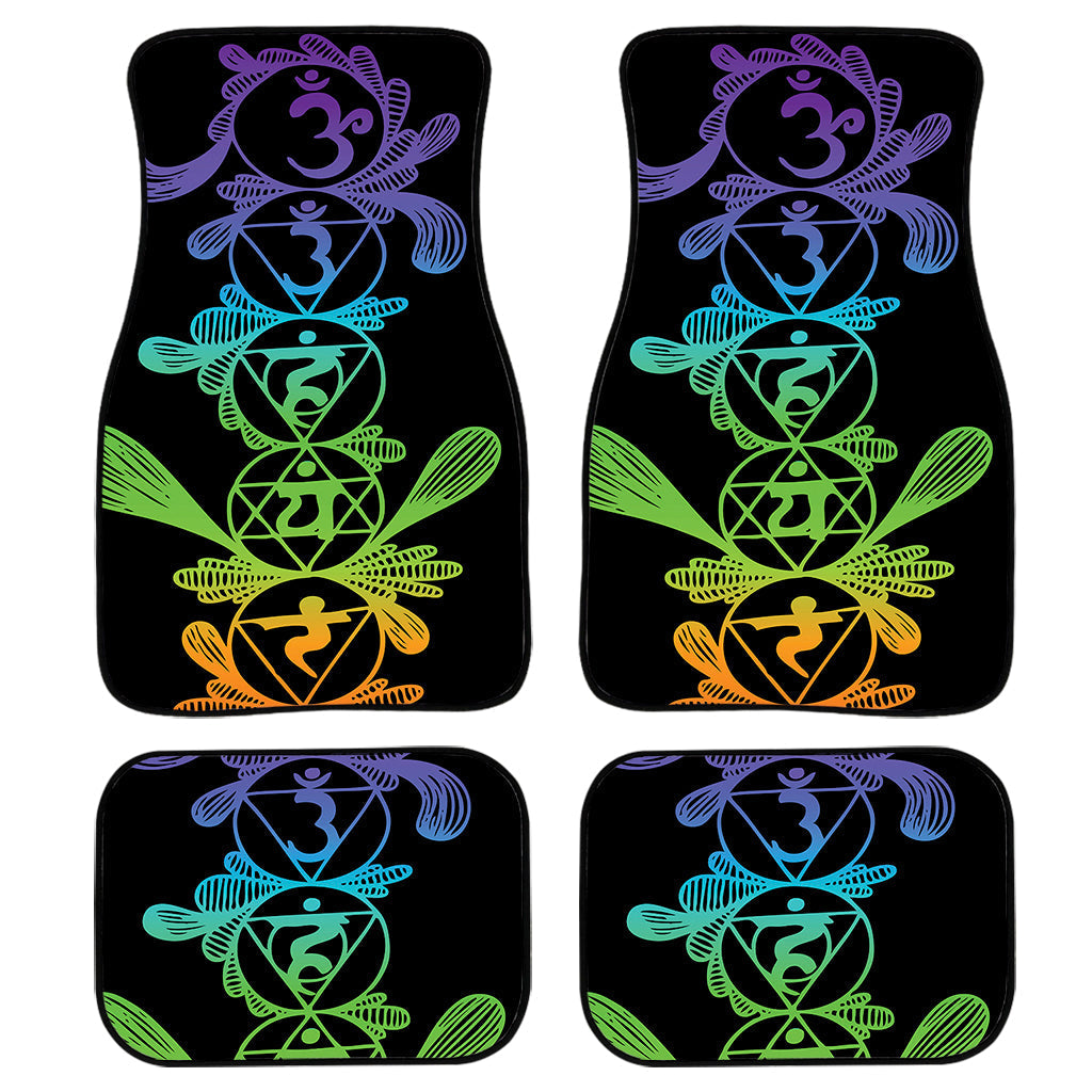 Seven Spiritual Chakras Print Front And Back Car Floor Mats, Front Car Mat