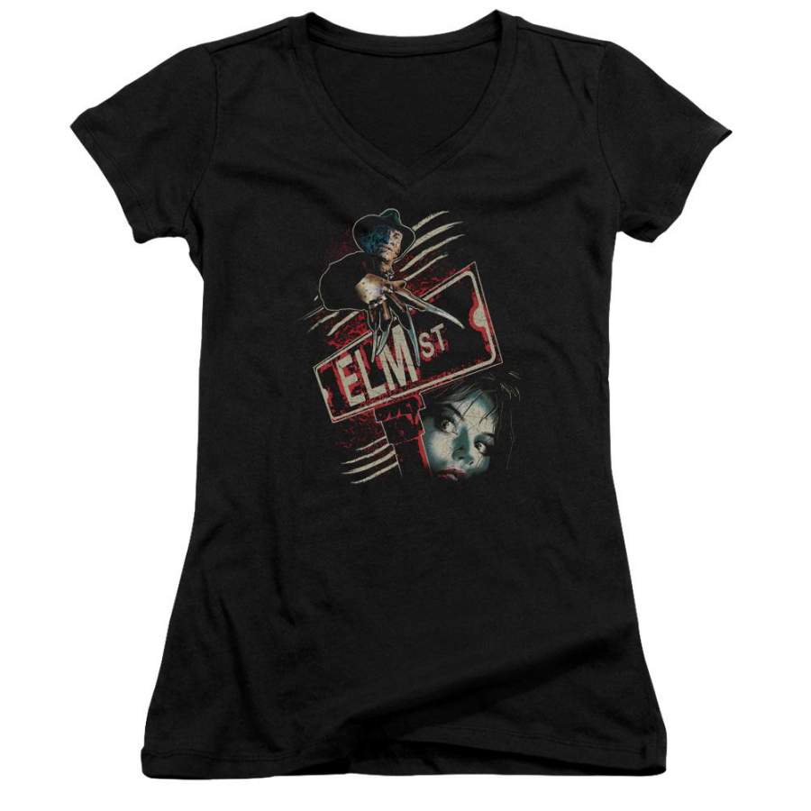 A Nightmare on Elm Street Elm St Juniors V-Neck T-Shirt