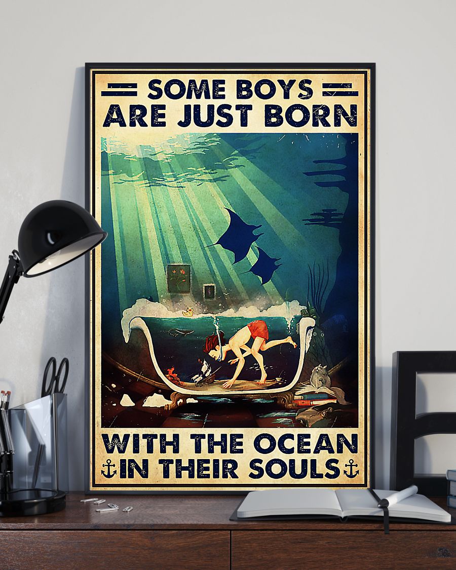 Scuba Diving Boy Vertical Canvas And Poster | Wall Decor Visual Art