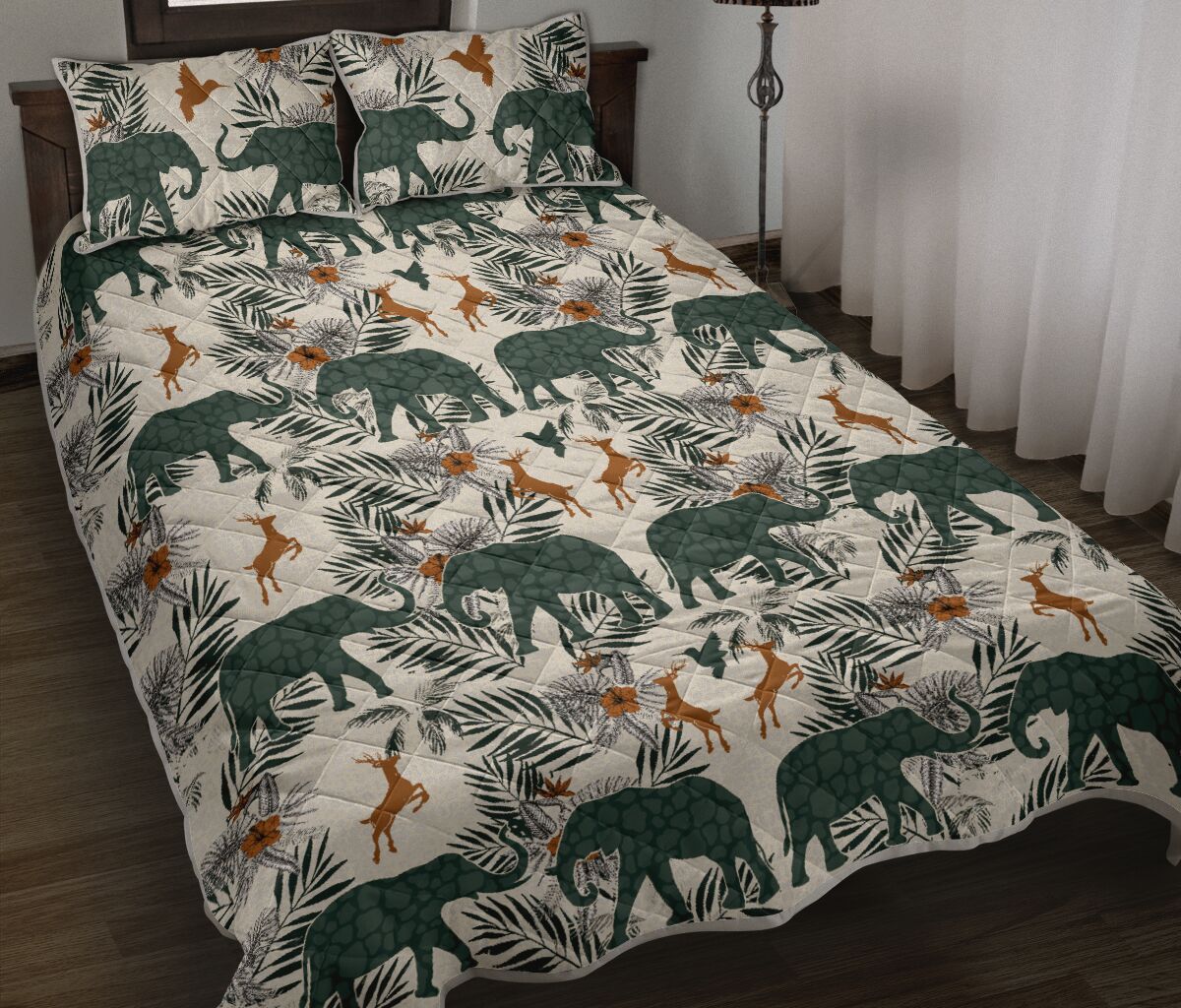 Elephants With A Tropical Jungle Qbs Comfortable High Quality Quilt Bedding Set Bedroom Decoration Twin/Queen/King Size Bedding