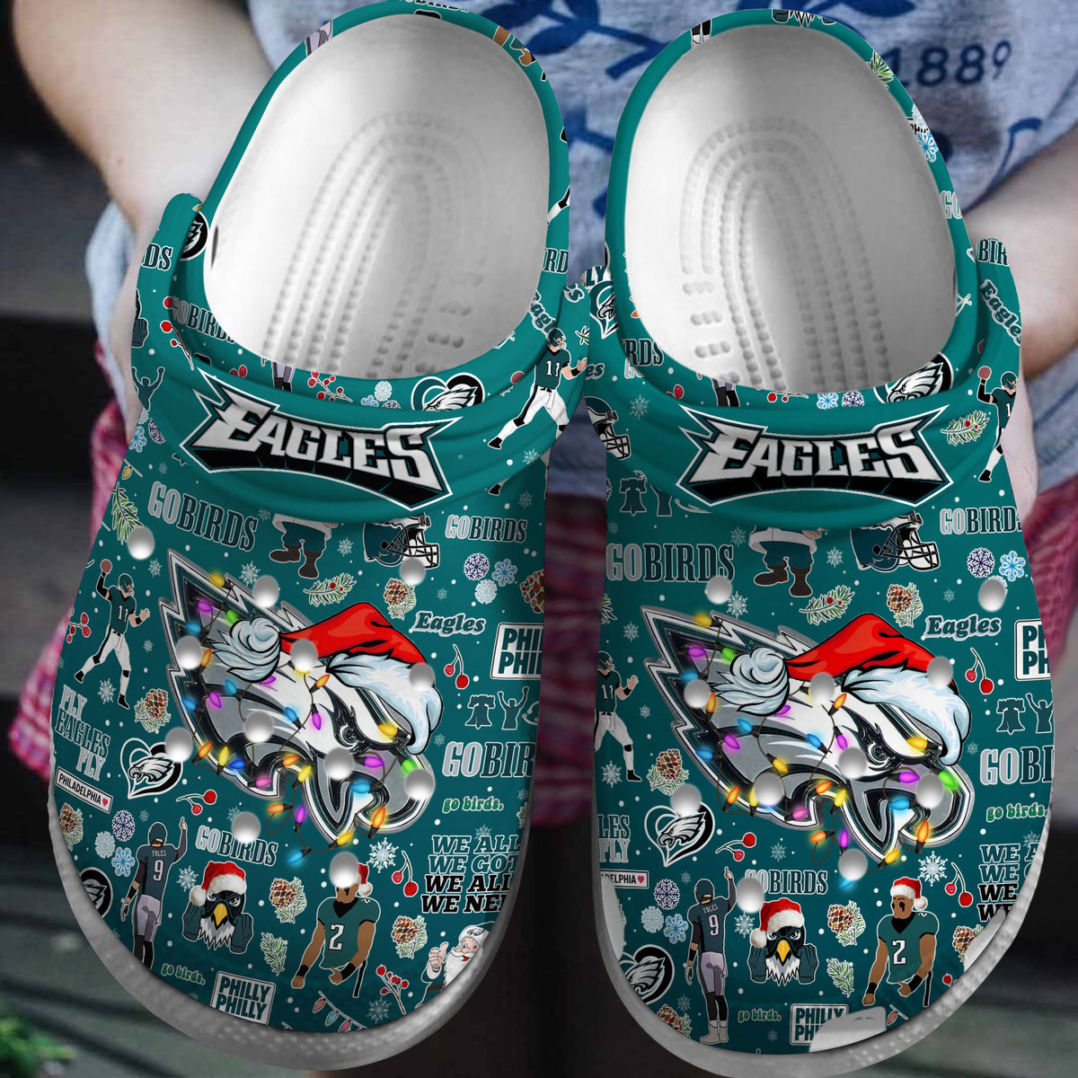 Philadelphia Eagles NFL Crocs Crocband Clogs Shoes Comfortable For Men Women and Kids