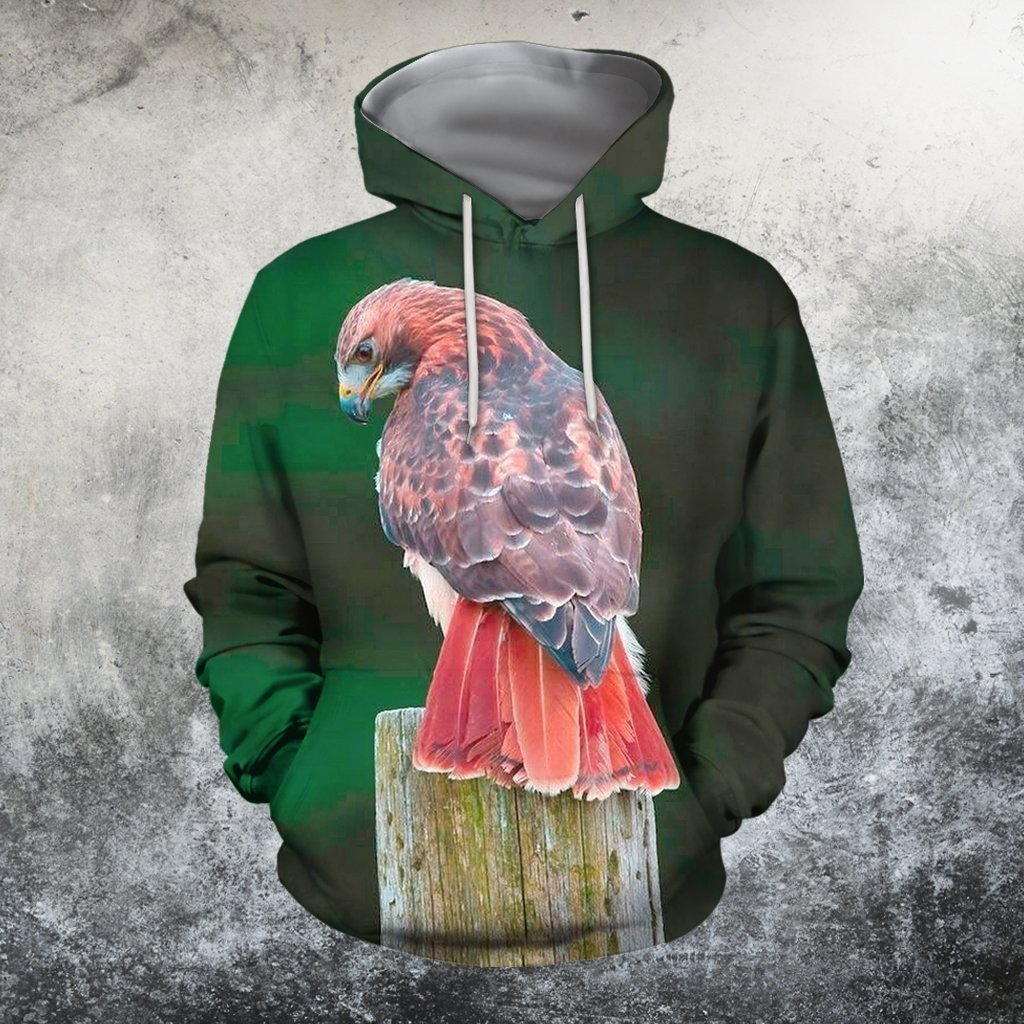 3D All Over Printed Red Tail Hawk Clothes