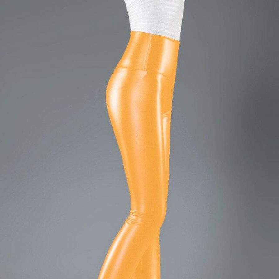 Women’s PU Leather Pants High Elastic Waist Leggings Trousers Fashion Shiny Wet Look