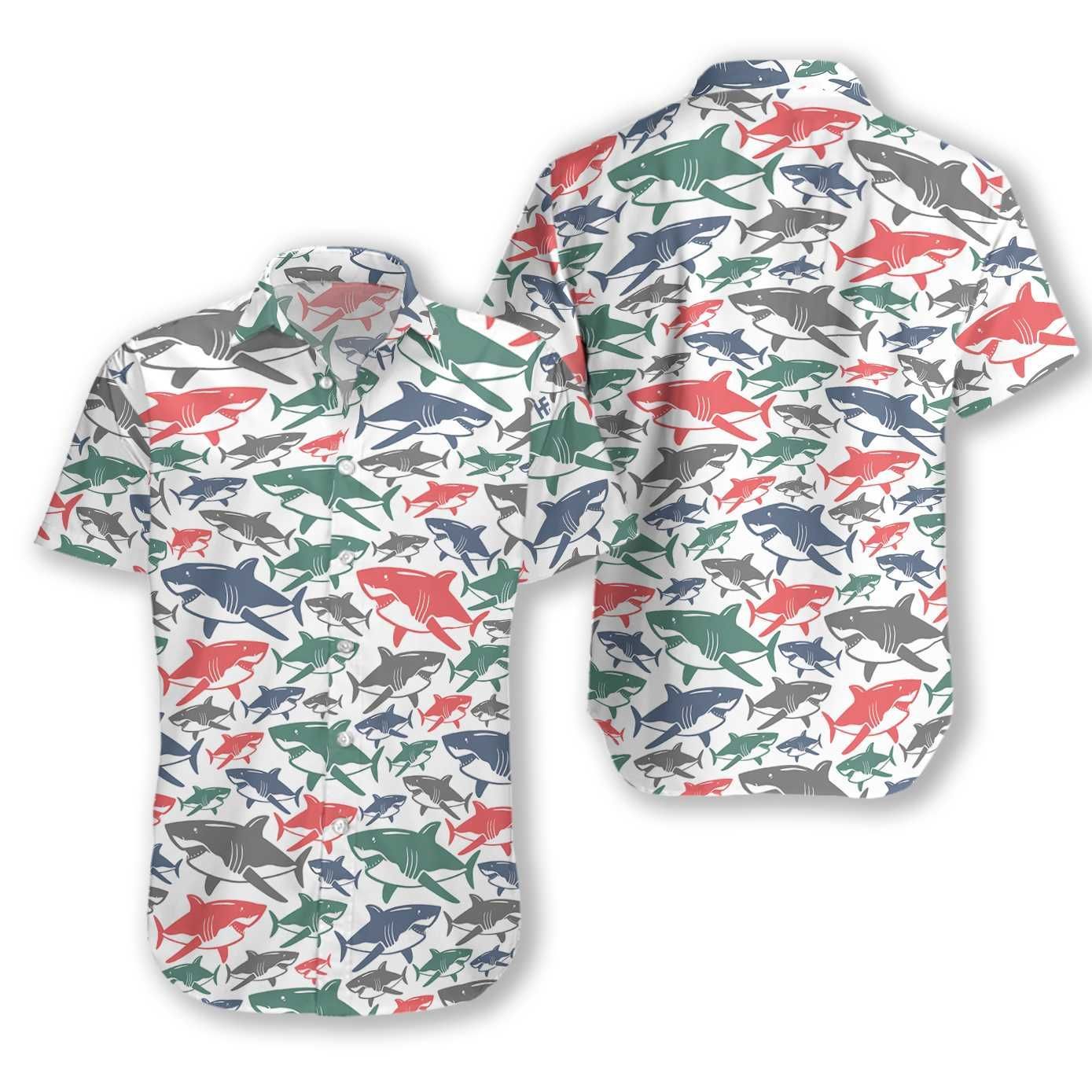 Beach Shirt Felacia [Hawaii Shirt] Shark Pattern -Zh5448