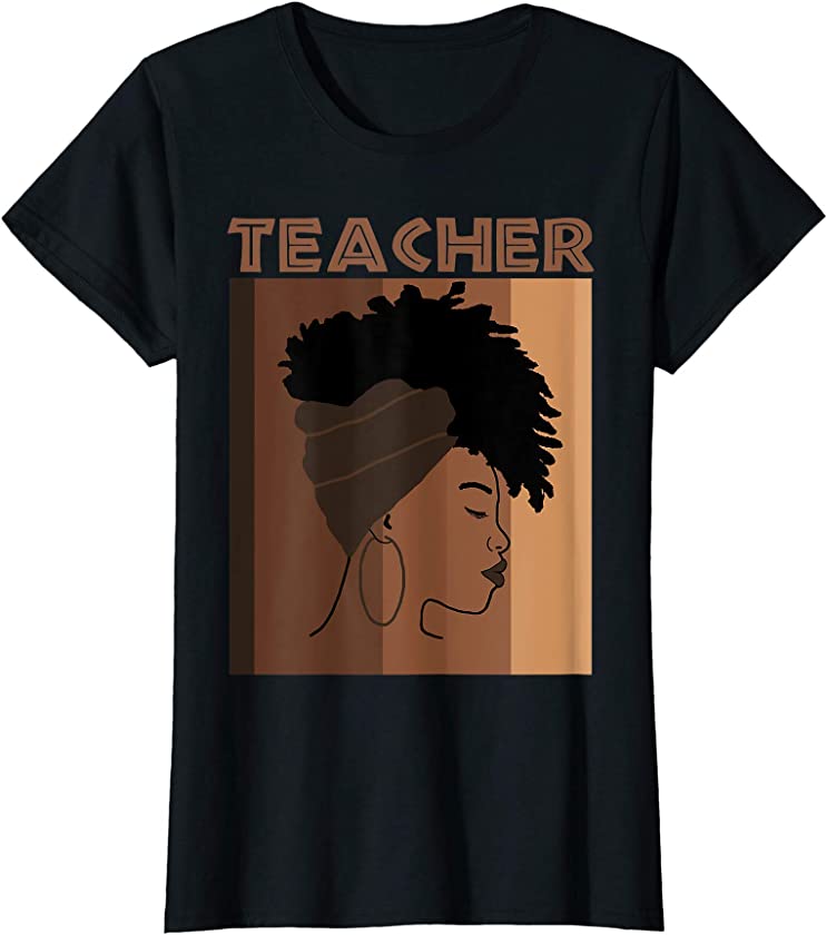 Womens African American Melanin Shades Teacher T-Shirt