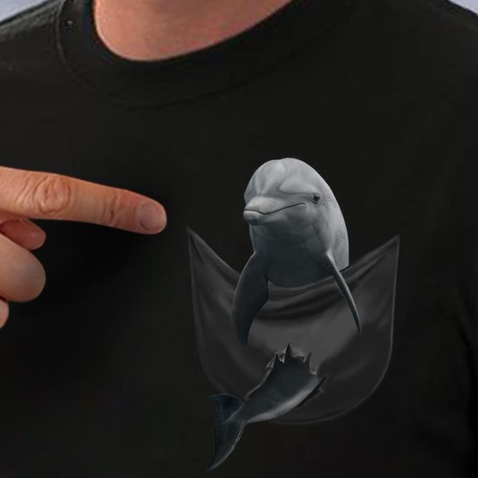 Dolphin In Pocket Standard Men T-shirt