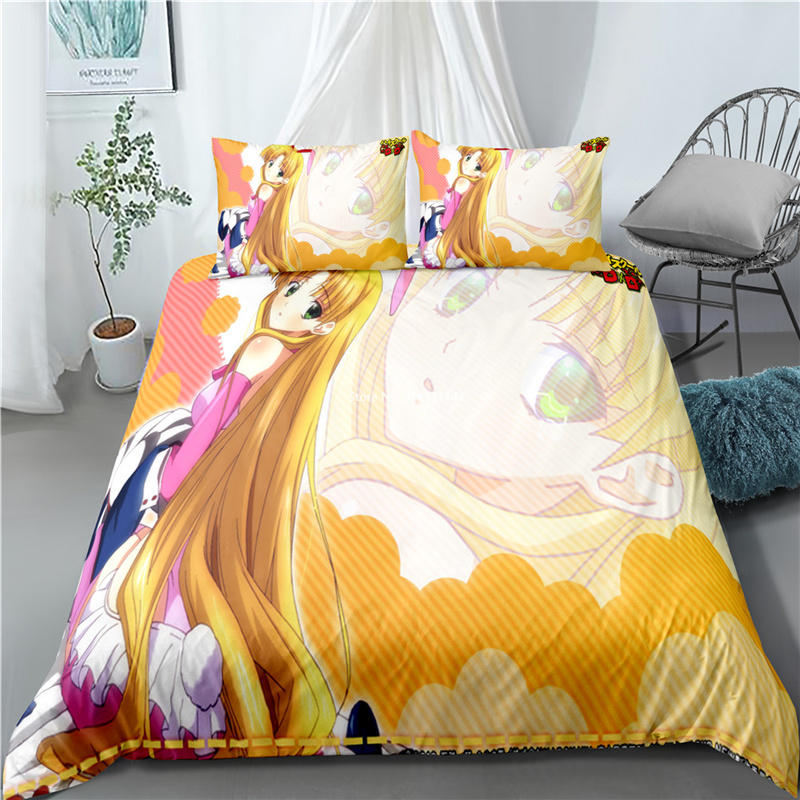 Cartoon Devil College Printed Home Down Bed Cover Pillowcase 3D Home Decorative Bedding Set Duvet Covers