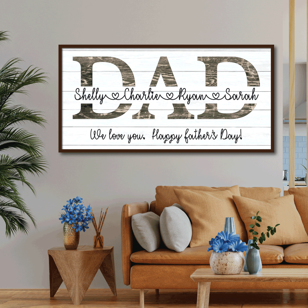 Personalized Loving Dad Print – Best Father’S Day Gift, Canvas For Family, Home Decor, Gift For Dad