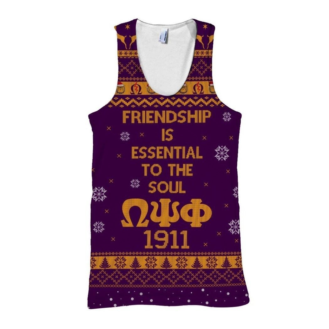 Fraternity Tank Top – Omega Psi Phi Christmas Lover Ugly Christmas Tank Top