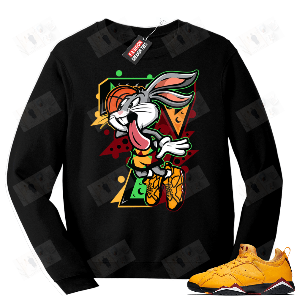 Match Jordan 7 Low Taxi Sweatshirt | Air Bunny | Black Sweatshirt