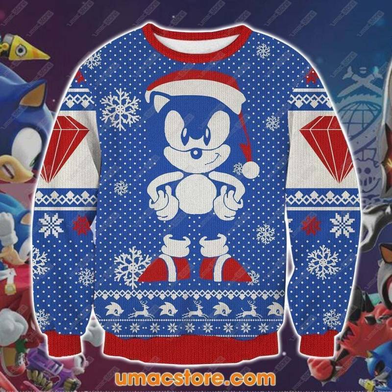 Sonic the Hedgehog 3D Print Ugly Christmas Sweatshirt V2