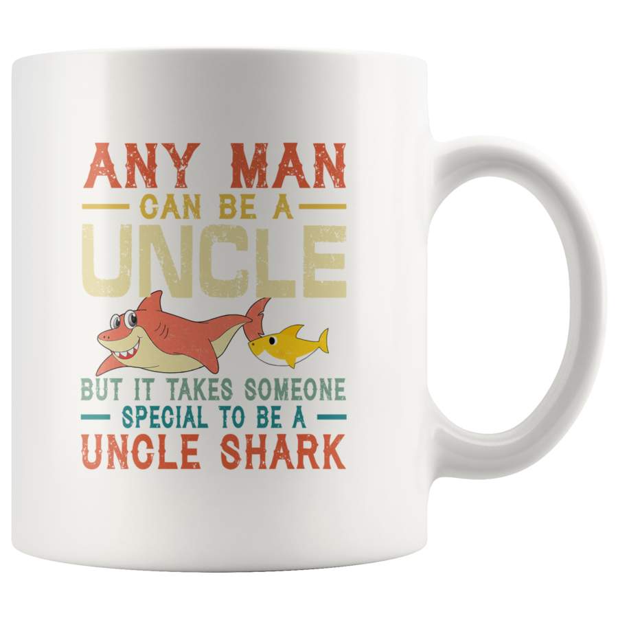 Someone special to be an Uncle shark vintage gift white coffee mugs