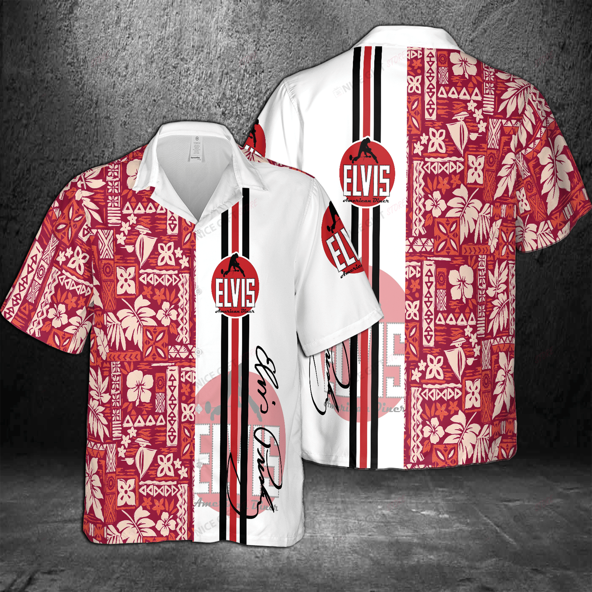 Elvis American Diner Hawaiian 3D Shirt 3Hs-W4Q3