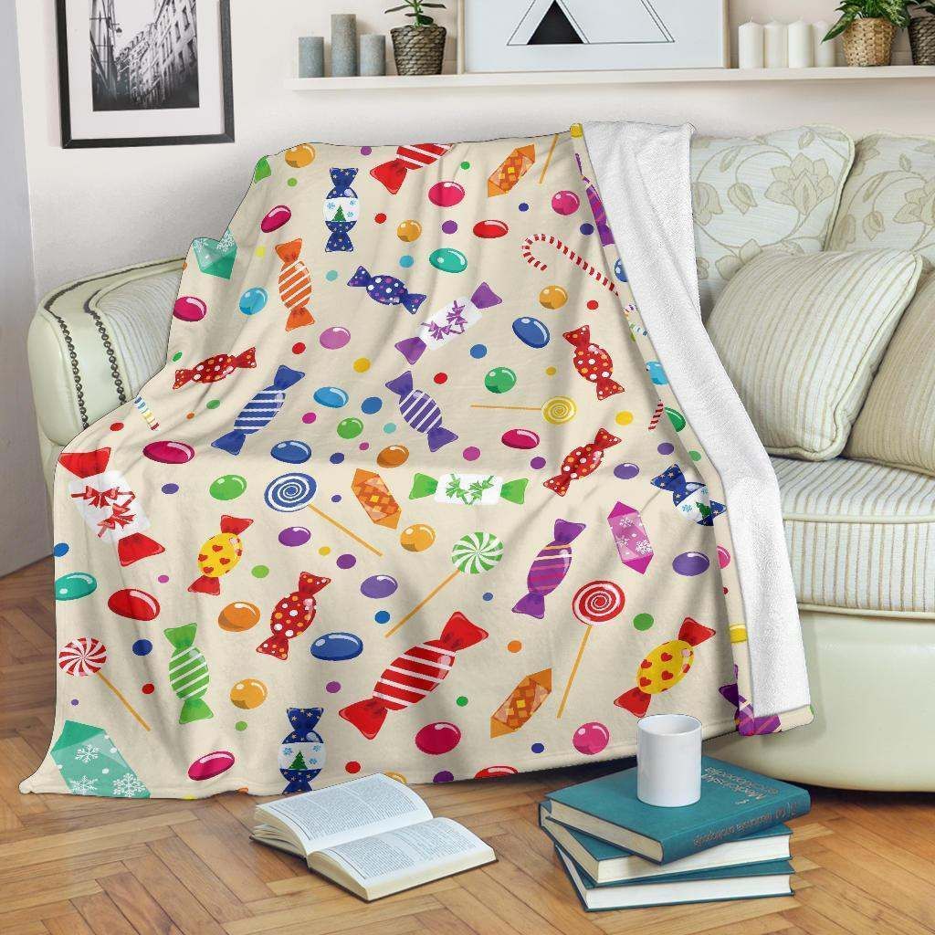 Candy Pattern Sherpa Fleece Blanket RRWF