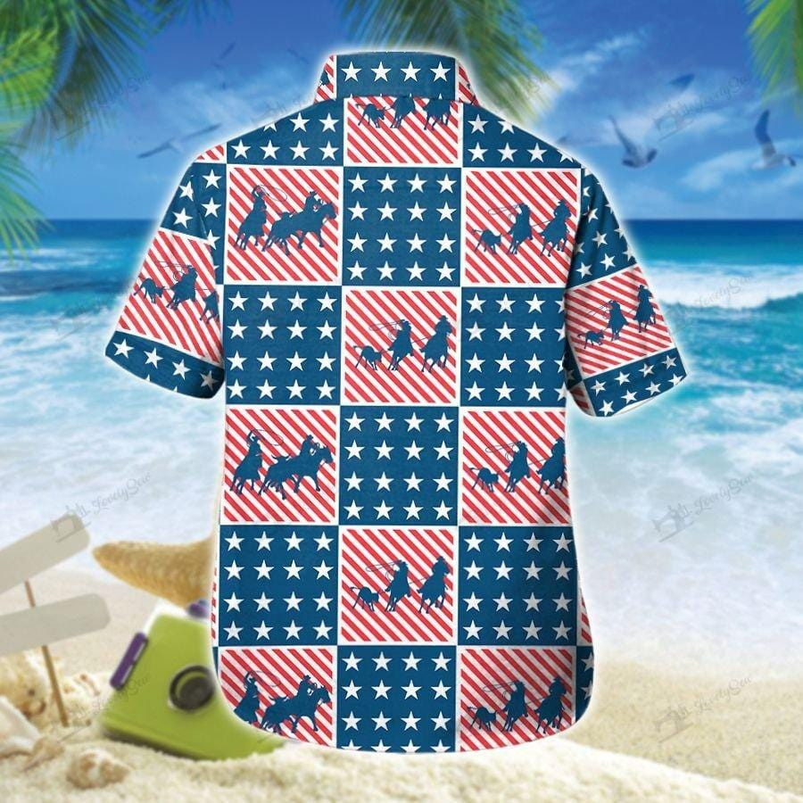 Hawaii Aloha Shirts Team Roping America Ha64381