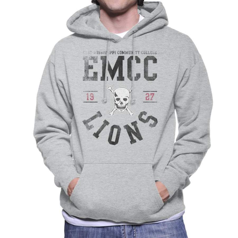 East Mississippi Community College Lions Skull Logo Men’s Hooded Sweatshirt